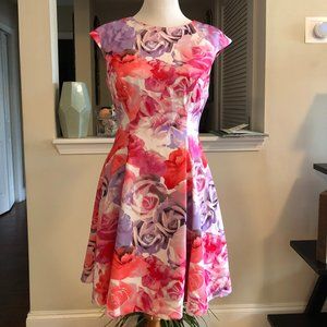 Floral Fit & Flare Vince Camuto Dress, Sz 10